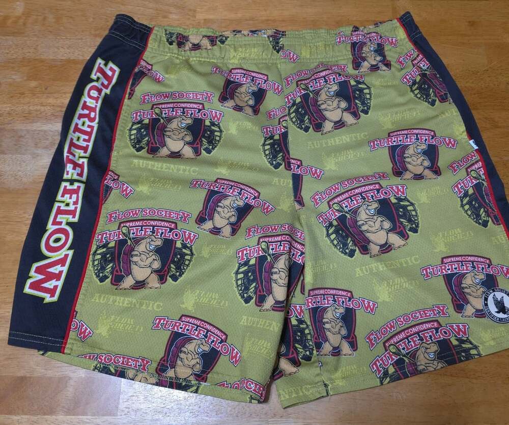 Flow Society Turtle Flow Lacrosse Shorts Size L Green